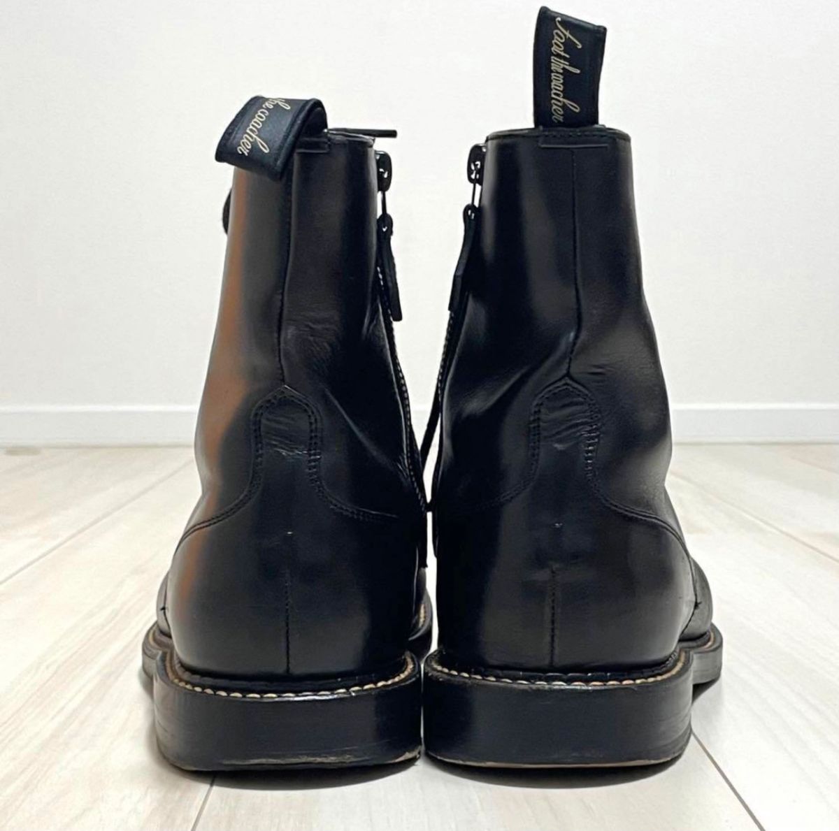 foot the coacher フットザコーチャー サイドジップ ブーツ 黒 foot the coacher フットザコーチャー サイドジップ ブーツ 黒