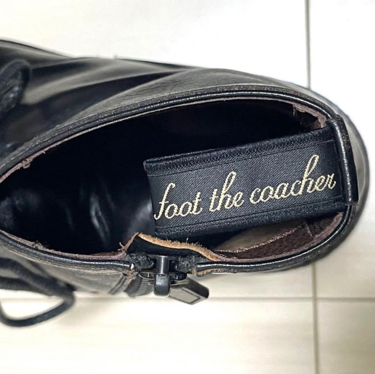 foot the coacher フットザコーチャー サイドジップ ブーツ 黒