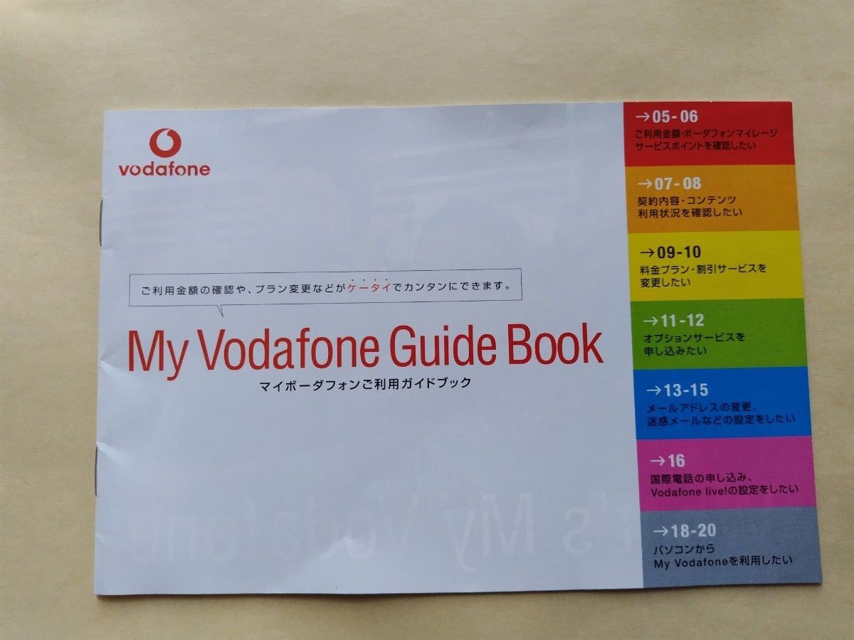 Vodafoneサービスガイドブック・J-SKYガイドブック・J-PHONEガイドブック・softbankサービスガイドブック他