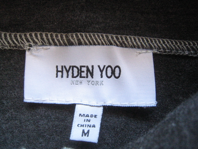 美品!!HYDEN YOO ハイデンヨー*レーヨンカットソージップパーカ グレー M _画像6