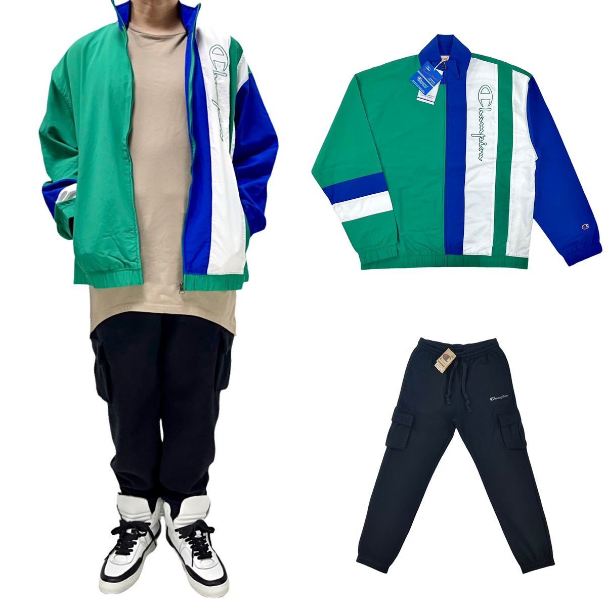 7280円 新品 CHAMPION チャンピオン ナイロンジャケット 黒 7280円 新品 CHAMPION チャンピオン ナイロンジャケット 黒
