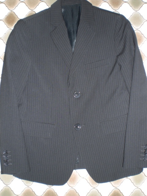 ...：COMME CA ISM... размер  ...　... пиджак 　... кожа 　 черный  в полоску  　１３０A　...　...　3