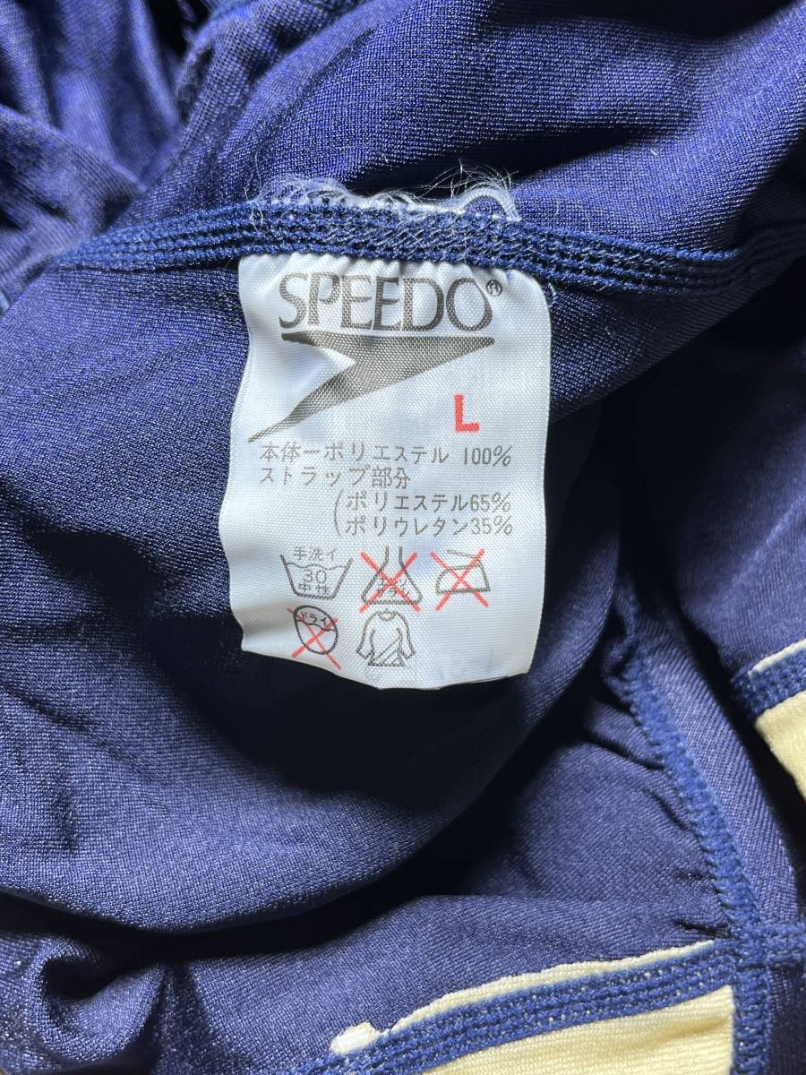 speedo T-バック（パッド付） 83ST-7014 ネイビー 紺 L 女子 スピード ミズノ スクール水着 未使用 昭和レトロ デッドストック SM3041_画像4