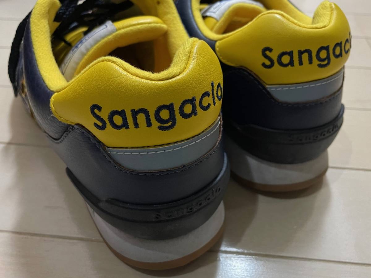 Sangacio （サンガッチョ）ネイビー×イエロー　Navy×Yellow にゅ～ず 　26.5㎝　レザースニーカー_画像4