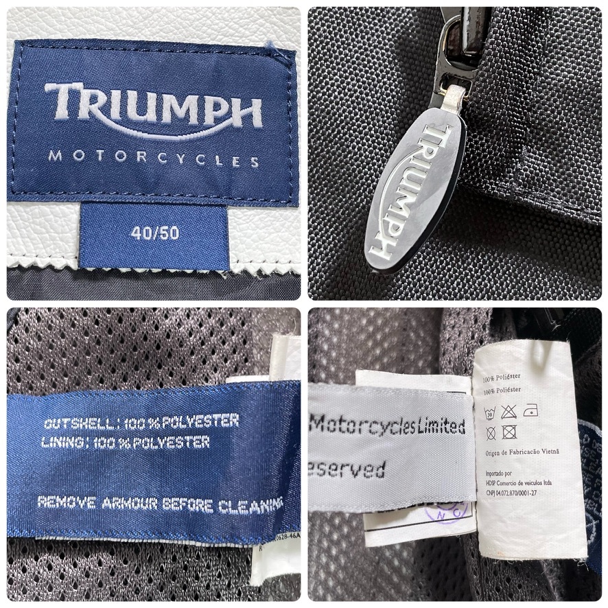 ☆TRIUMPH トライアンフ ナイロンジャケット ブラック/50（L相当）◆バイク ライディング スポーツ レーシング アウター ライダースの画像10