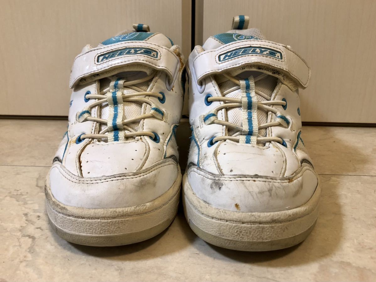 used* roller shoes *HEELYShi- Lee z* white × light blue *23cm* inline skates roller skate sneakers shoes Kids shoes used 