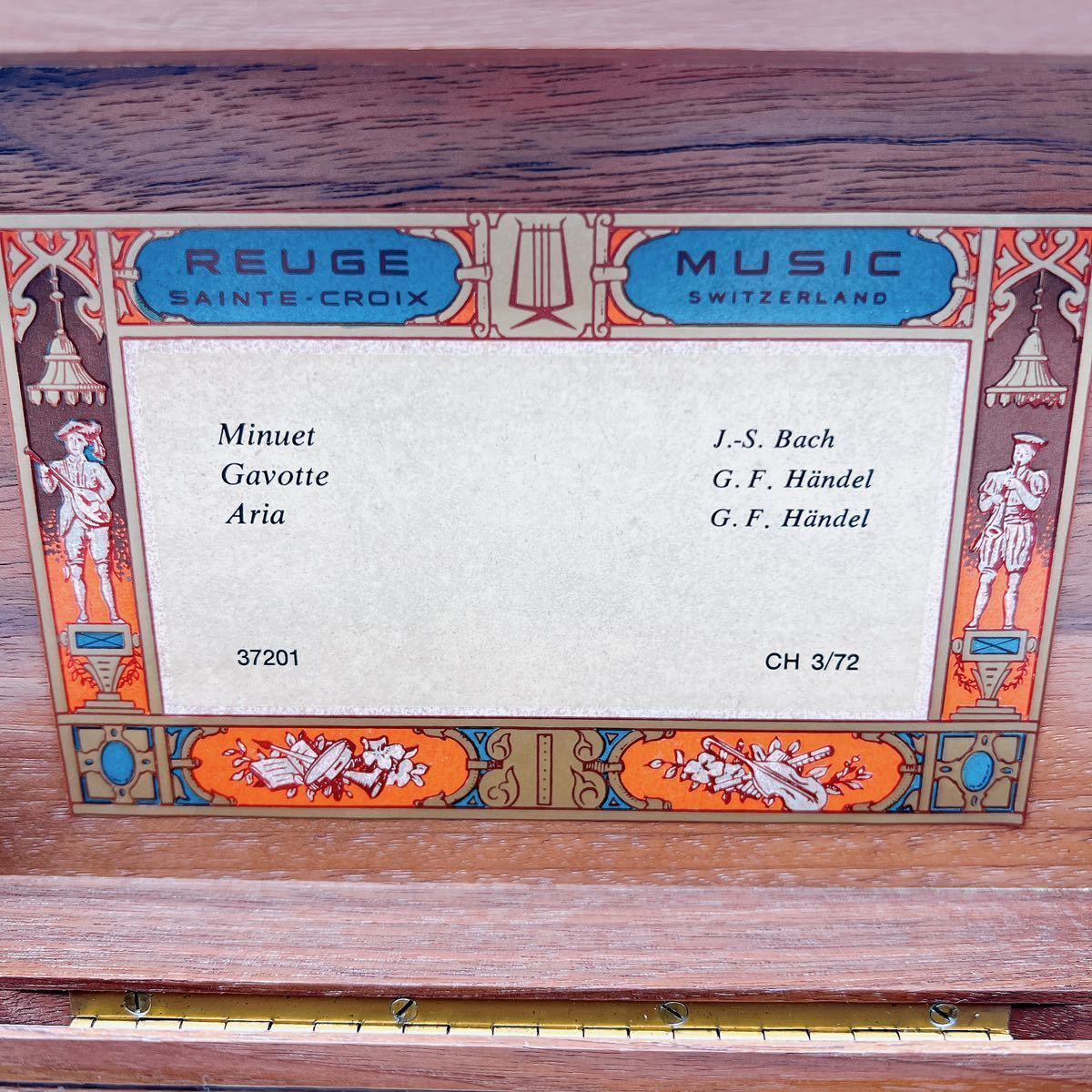 リュージュ REUGE オルゴール 72弁 3曲 スイス製　Minuet Gavotte Aria 3/72 J.-S. Bach G. F. Hndel バッハ　ヘンデル_画像3