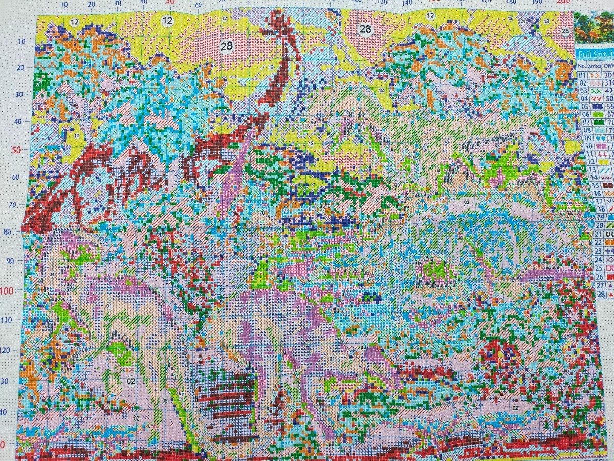クロスステッチ 恐竜 クロスステッチキット 刺繍キット 手芸 新品 インテリア ハンドメイド 11ct 綿糸の画像2