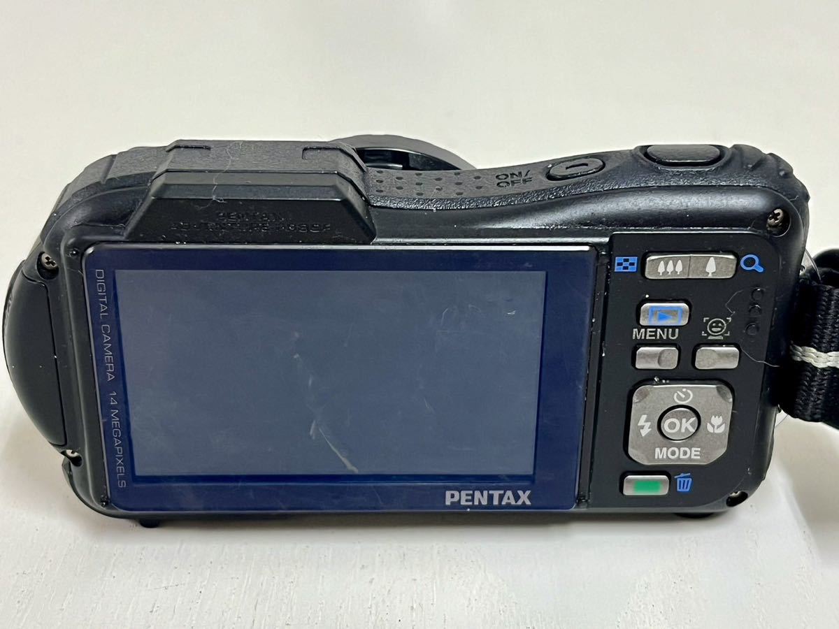 1h PENTAX ペンタックス Optio WG-1 GPS コンパクト デジタル カメラ イエロー ブラック カラビナ 付き_画像4