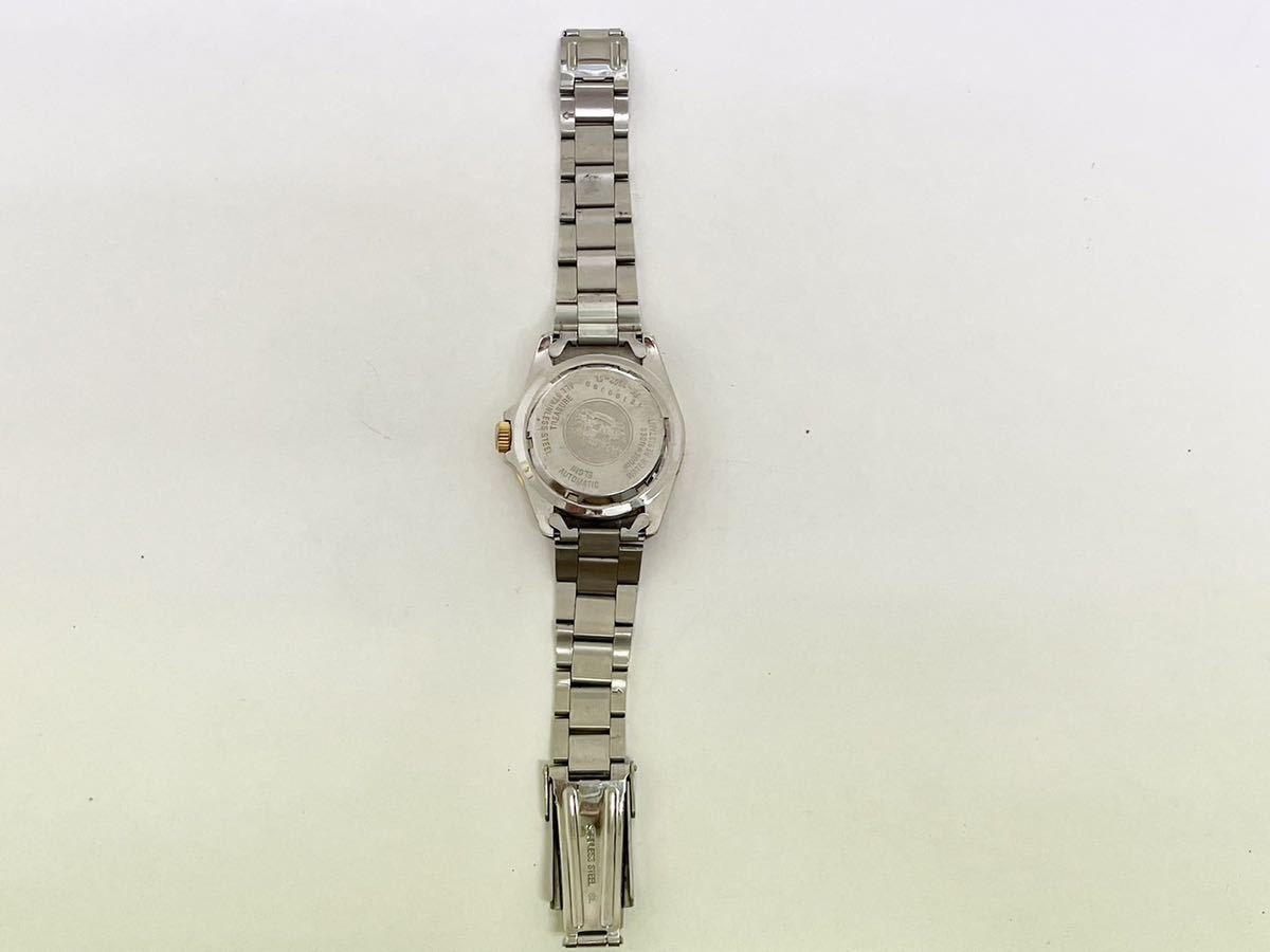 1h ELGIN エルジン 自動巻き メンズ 腕時計 FK-1362-SL デイト 青 文字盤 オートマチック_画像7