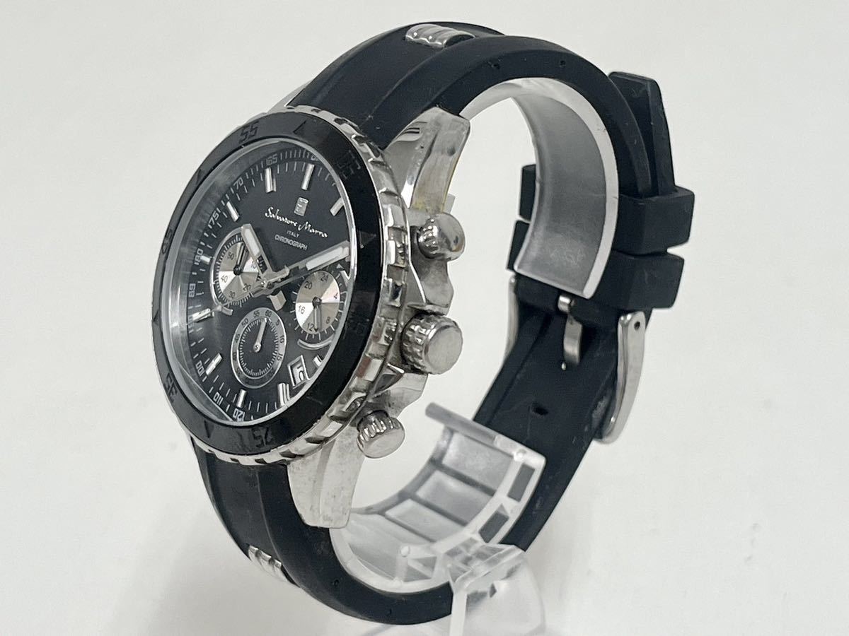 1h Salvatore Marra サルバトーレ マーラ クォーツ メンズ 腕時計 SM17112-1 クロノグラフ ブラック 文字盤 黒_画像3