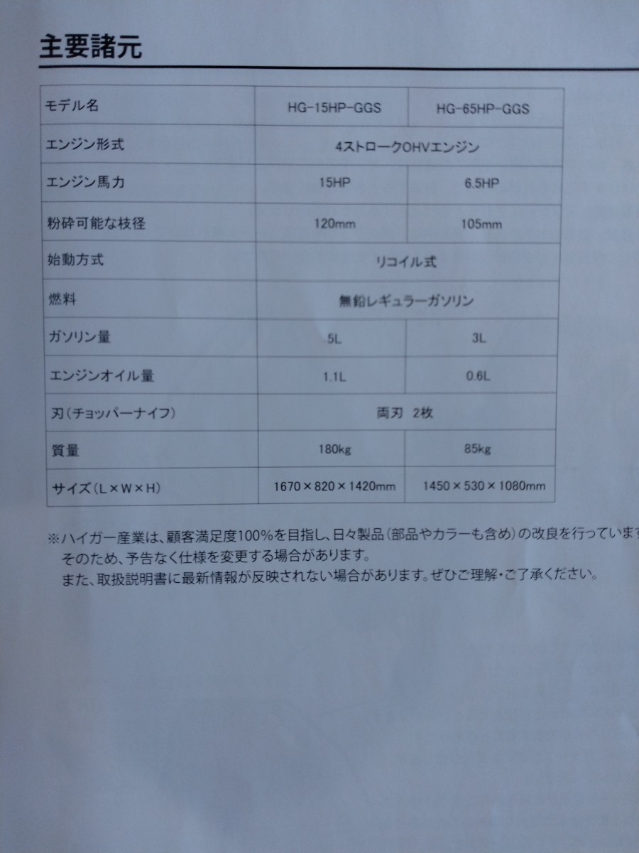 HAIGE ハイガー　エンジン式 粉砕機　HG-65HP-GGS ウッドチッパー　手渡し限定_画像8