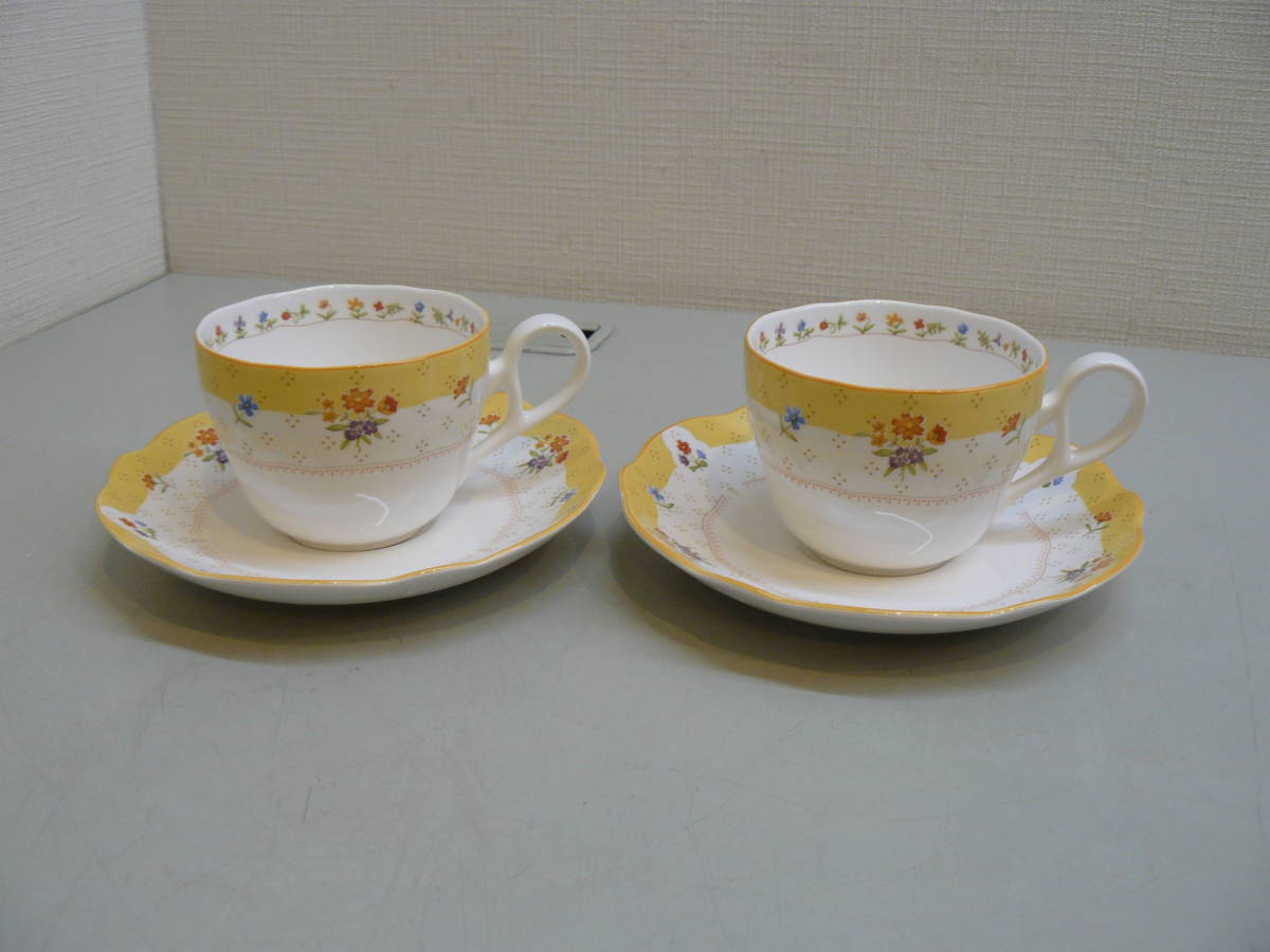 29289●【ペア カップ&ソーサー】Noritake (ノリタケ) TRUE LOVE (トゥルーラブ) 2客セット_画像1