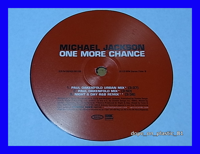 Michael Jackson / One More Chance/プロモオンリー/US Original/5点以上で送料無料、10点以上で10%割引!!/12'X2_画像3