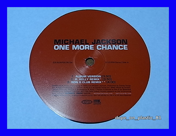 Michael Jackson / One More Chance/プロモオンリー/US Original/5点以上で送料無料、10点以上で10%割引!!/12'X2_画像2