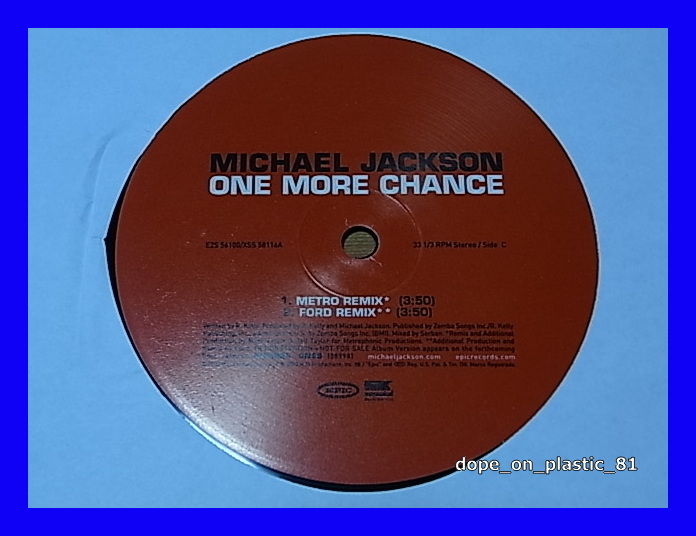 Michael Jackson / One More Chance/プロモオンリー/US Original/5点以上で送料無料、10点以上で10%割引!!/12'X2_画像4