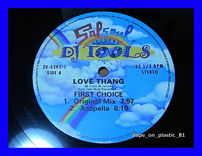 First Choice / Love Thang (DJ Tools)/5点以上で送料無料、10点以上で10%割引!!!/12'_画像2