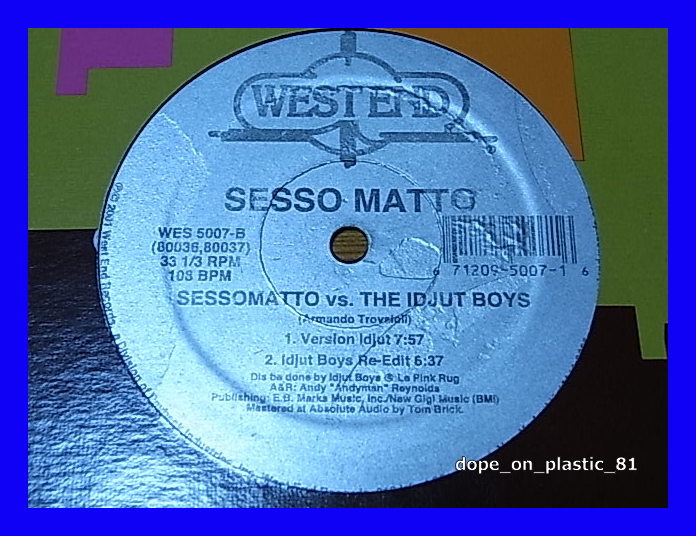 Sesso Matto / Sessomatto/Idjut Boys/5点以上で送料無料、10点以上で10%割引!!!/12'_画像2