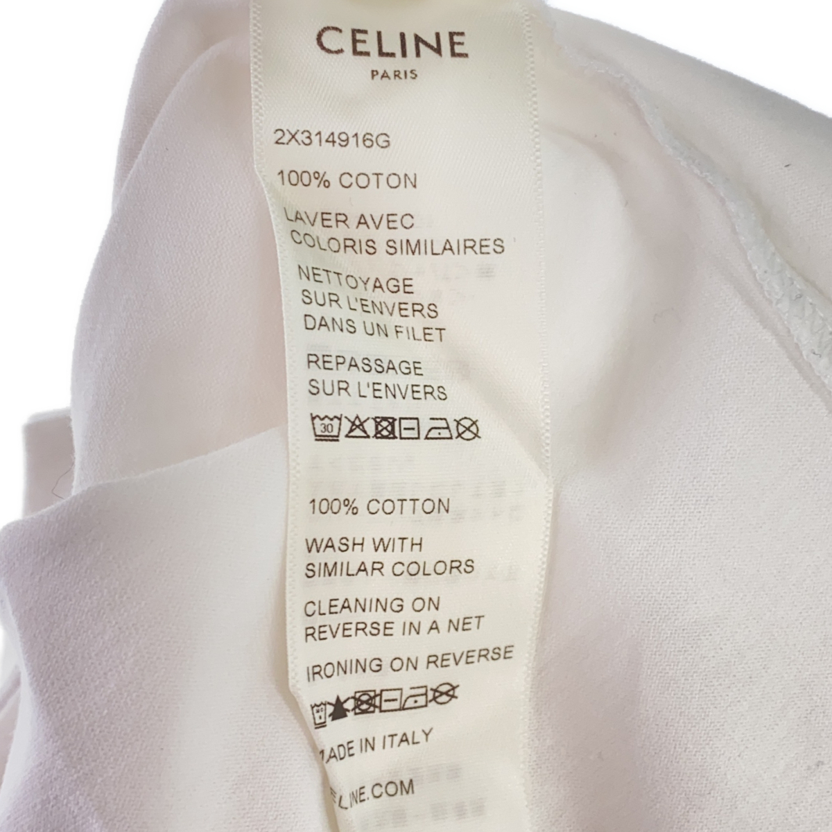 CELINE セリーヌ ロゴ Tシャツ 白 ホワイト 2X314916G ブランド アパレル レディース Lサイズ 服_画像3