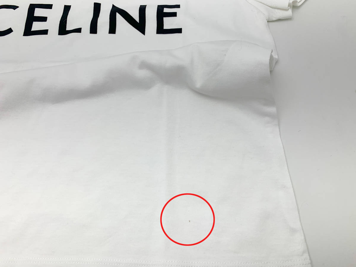 CELINE セリーヌ ロゴ Tシャツ 白 ホワイト 2X314916G ブランド アパレル レディース Lサイズ 服_画像8