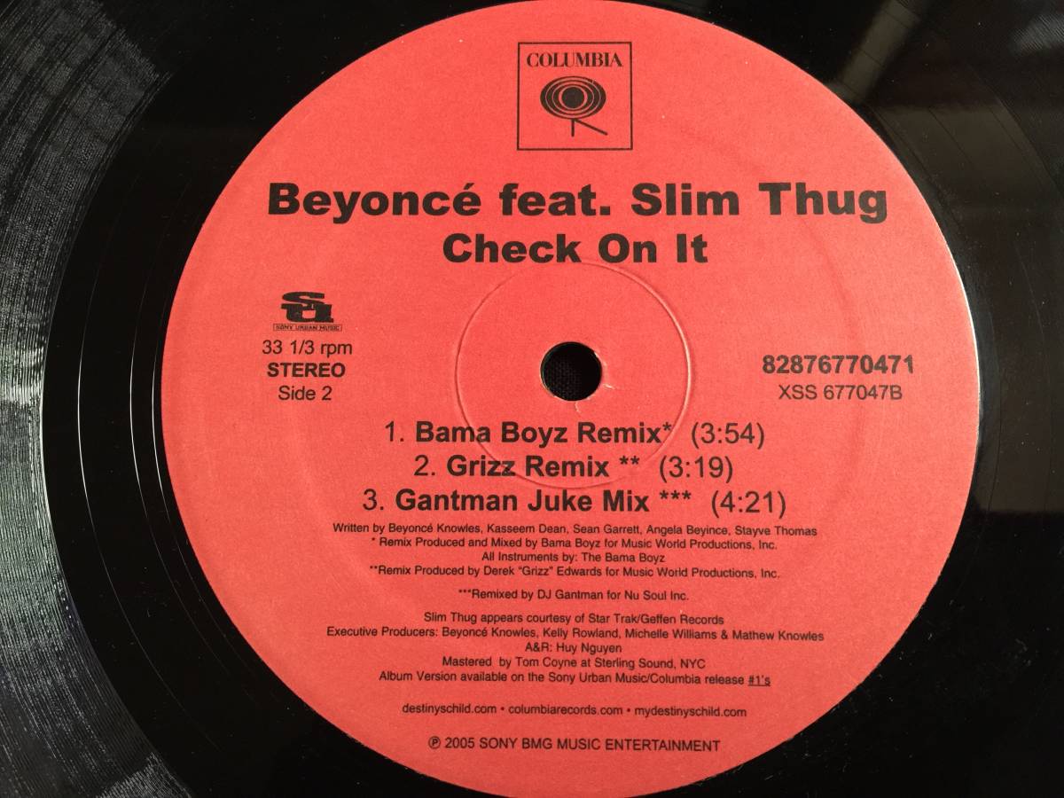 ★Beyonce Feat. Slim Thug / Check On It 12EP ★Qsjn2★ _画像2