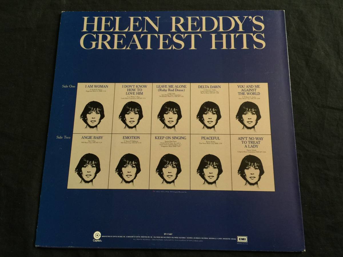 ★Helen Reddy's Greatest Hits US盤LP ★Qsjn6★ 　 概ね美盤_画像2