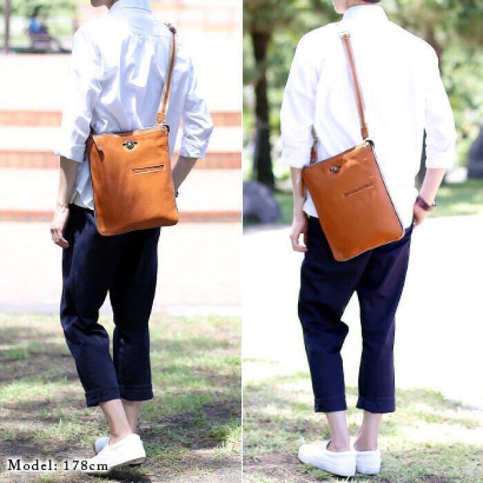 * natural material use cow leather original leather DOUBLES double s shoulder bag men's lady's YHB 1690 leather is -ve -stroke HARVEST white *