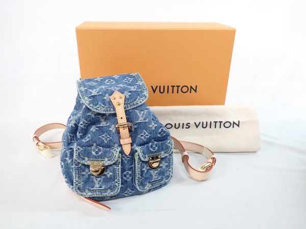 美品 Louis Vuitton ルイヴィトン サックアドPM リュックサック バックパック M95057 モノグラム デニム ブランド品 箱 袋付き_画像1