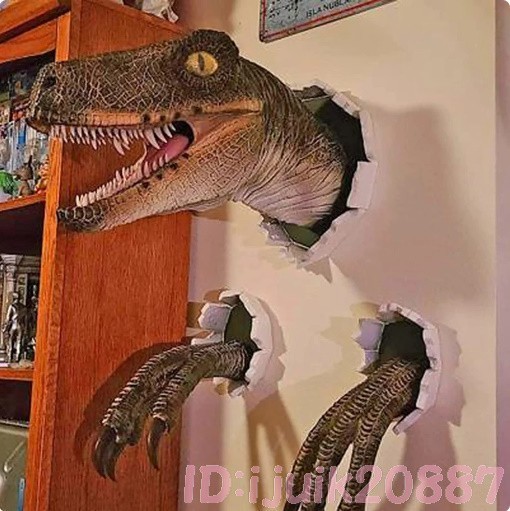 Fs2303: 恐竜 壁 模型 おもちゃ 3ピース 壊れた壁 3D アート 新品 モデル 大型 固体 模擬_画像1