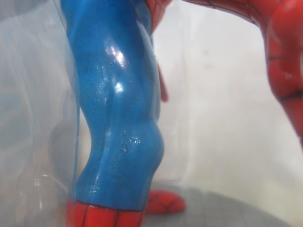 スパイダーマン バブルヘッドバンク BOBBLE HEAD BANK 貯金箱 コインバンク ボビングヘッド ソフビ 首振り人形 未開封_べたつきあり