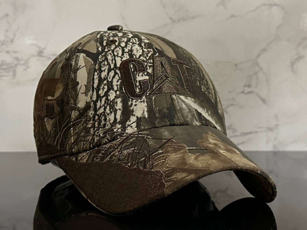 【未使用品】43F★Caterpillar CAT キャタピラー 迷彩柄 キャップ 帽子 CAP REALTREE製ウット系迷彩柄にブラウンの鹿柄刺繍《FREEサイズ》_画像1