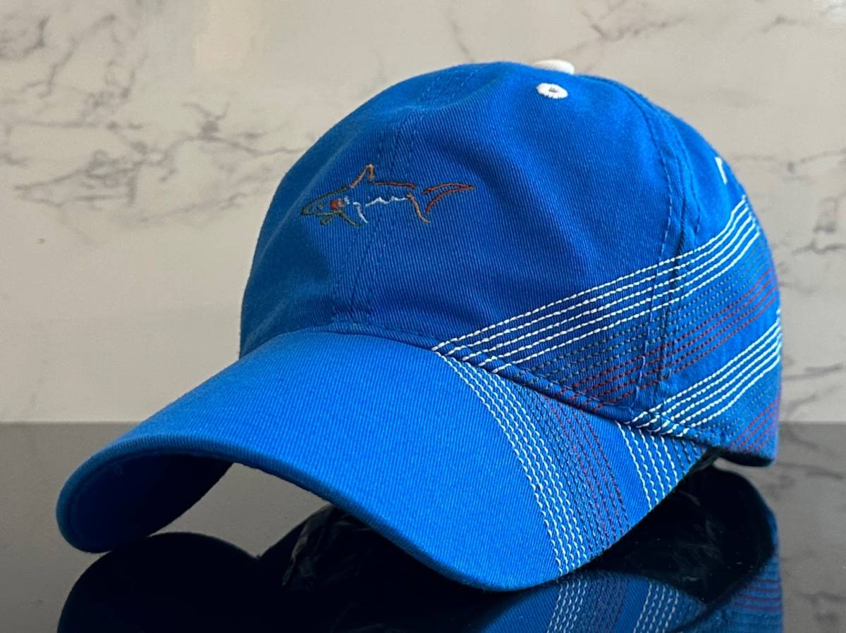 【未使用品】37D お洒落★GREG NORMAN グレグ ノーマン キャップ 帽子 CAP お洒落なブルーに希少なスッテッチデザイン♪《FREEサイズ》_画像1