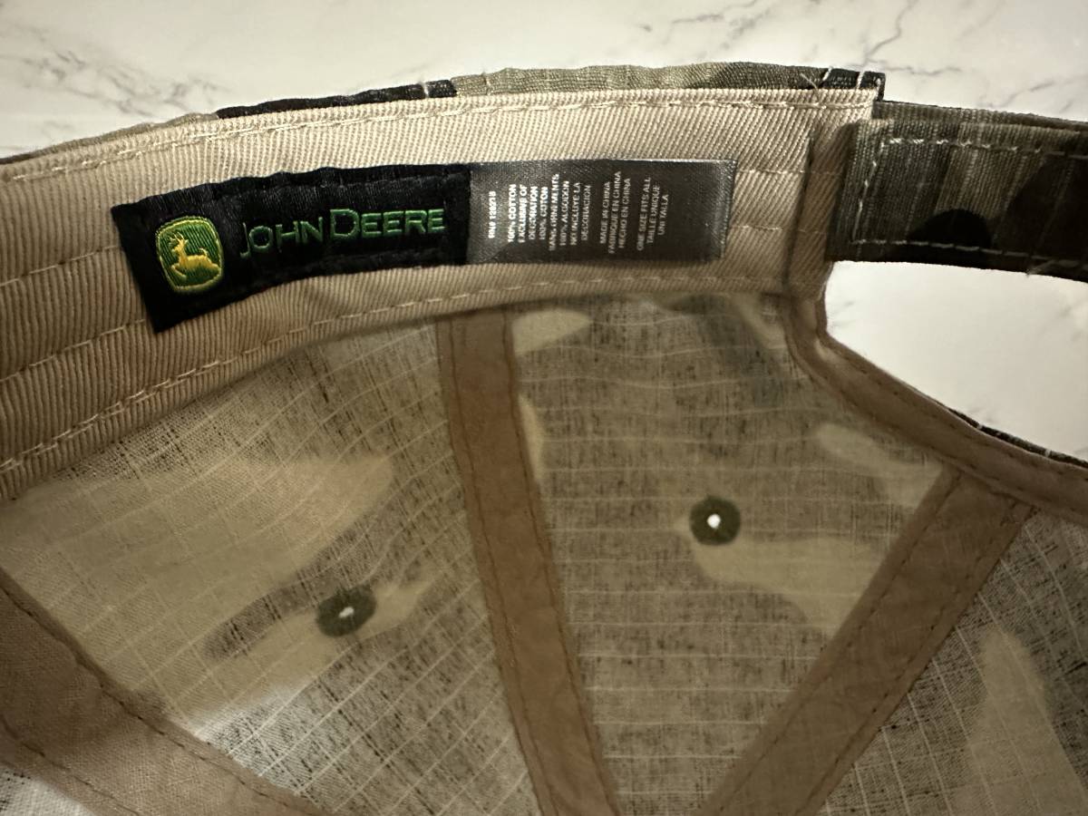 【未使用品】36C クール★JOHN DEERE ジョン・ディア キャップ 帽子 CAP クールな迷彩柄のリップストップコットン素材！《FREEサイズ》_画像8