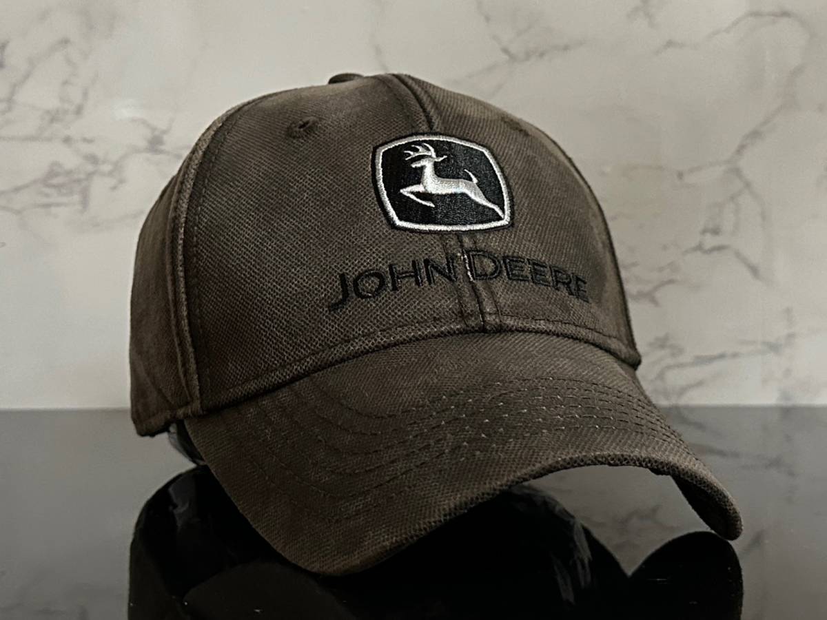 【未使用品】40F クール★JOHN DEERE ジョン・ディア キャップ 帽子CAP クールなブラウンのコーティング素材とロゴデザイン《FREEサイズ》_画像1