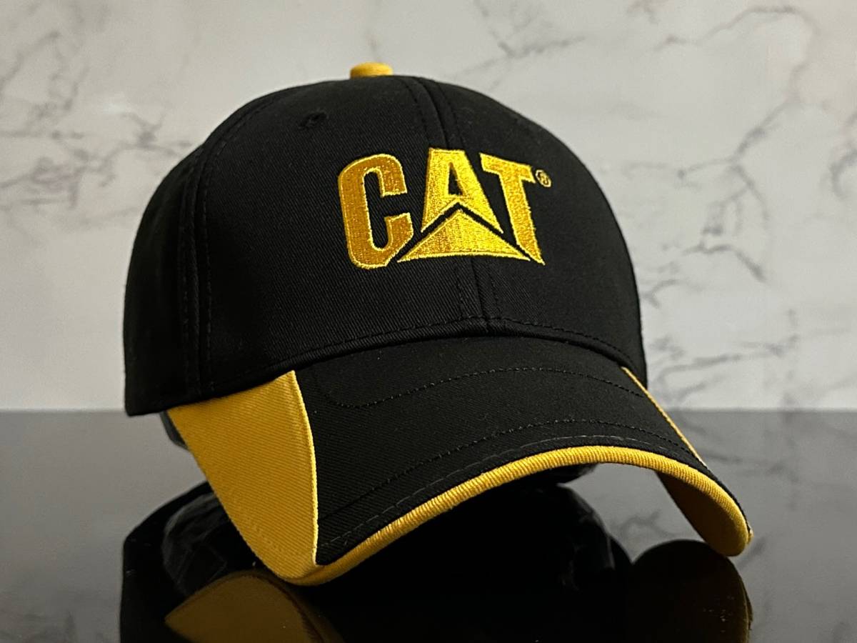 【未使用品】52D★Caterpillar CAT キャタピラー キャップ 帽子 CAP クールなレーシングデザインのブラックコットン素材！《FREEサイズ》_画像1