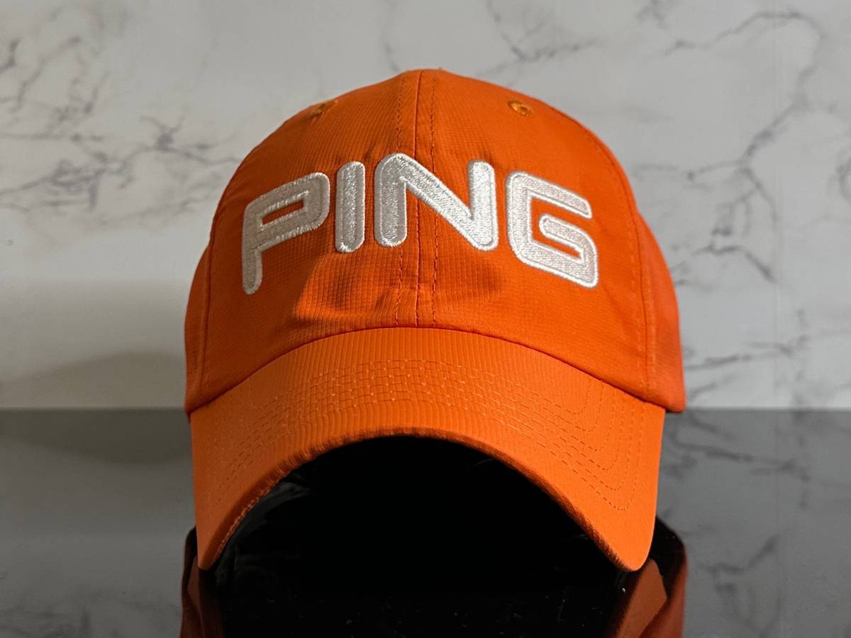 【未使用品】200D 訳あり★PING ピン ゴルフキャップ 帽子 CAP 希少なオレンジのポリエステル素材にホワイトロゴ《FREEサイズ》渋野日向子_画像2