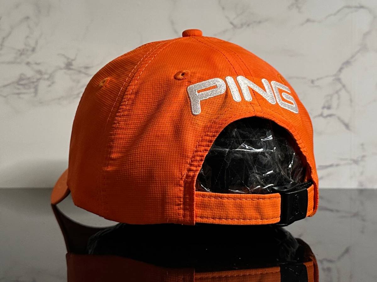 【未使用品】200D 訳あり★PING ピン ゴルフキャップ 帽子 CAP 希少なオレンジのポリエステル素材にホワイトロゴ《FREEサイズ》渋野日向子_画像7