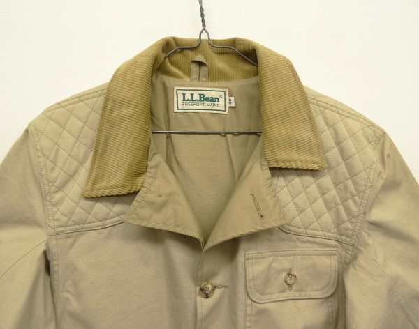 80s デッドストック L.L. Bean エルエルビーン 襟コーデュロイ リップストップ ハンティングジャケット ベージュ DEDSTOCK 80年代_画像3