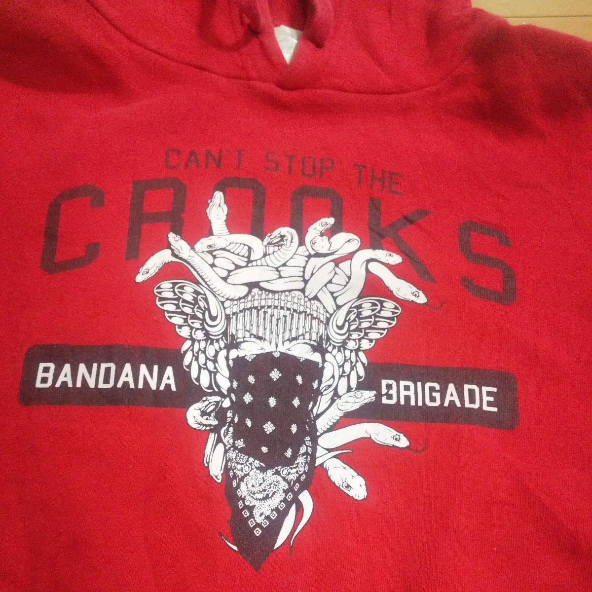 CROOKS＆CASTLES メデューサ　パーカー　古着　ヒップホップ　HIPHOP　スケボー　ストリート　ローライダー　チカーノ　LA_画像2