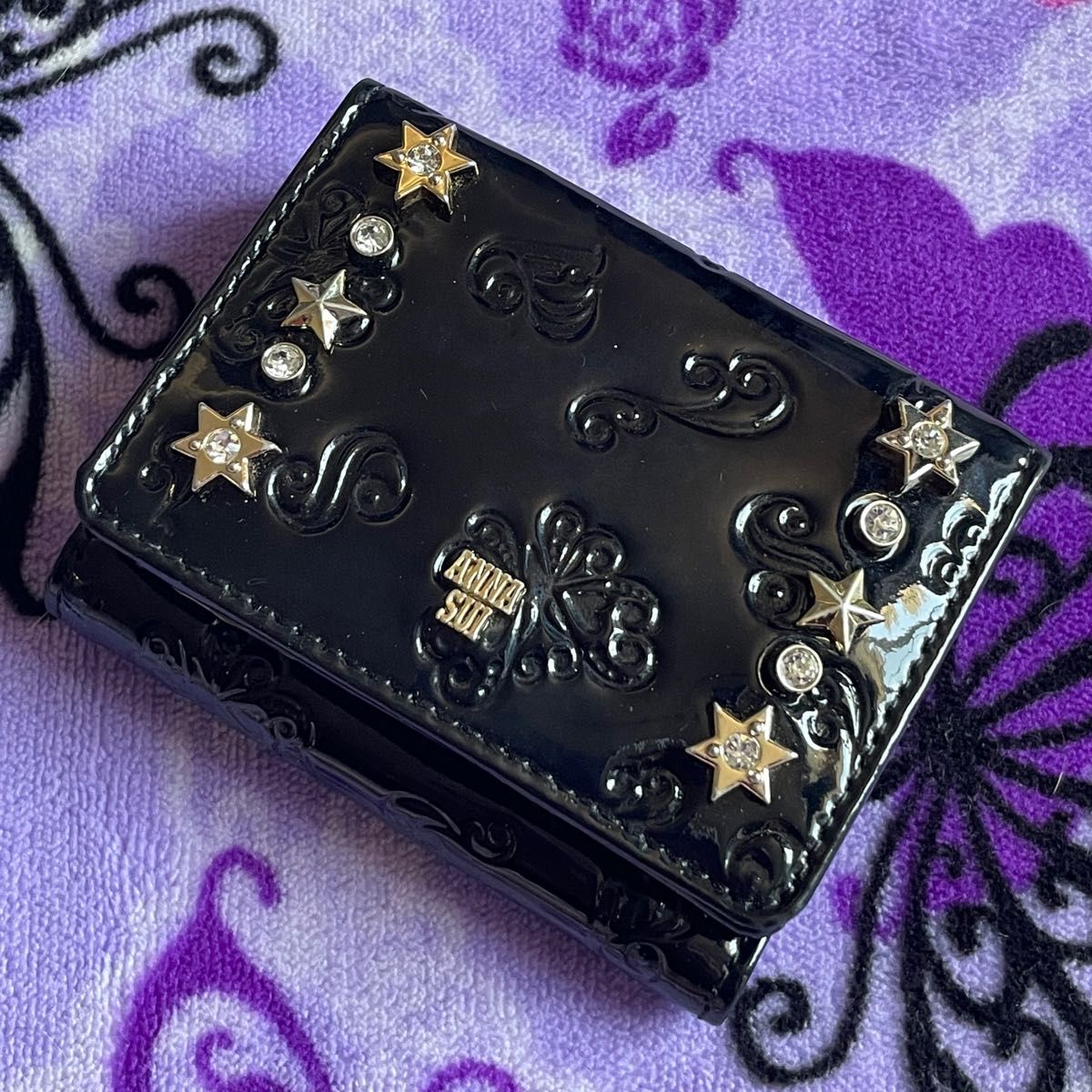 アナスイ 折財布 財布 レザー ブラック ミニ財布 スタッズ 星 アナスイ 折財布 財布 レザー ブラック ミニ財布 スタッズ 星