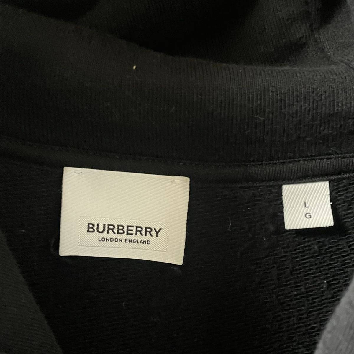 美品・希少 バーバーリ BURBERRYアームロゴヴィンテージ ノバチェック ジップアップパーカー Lサイズ　ブラック_画像7