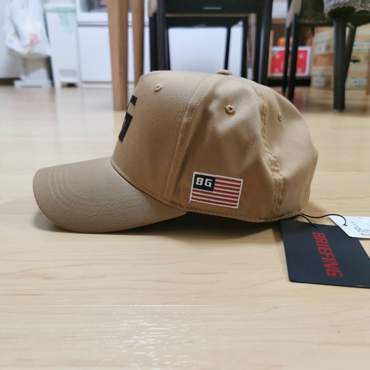 【新品未使用】ブリーフィング ゴルフ MS CAMO INITIAL CAP BRG223M81 帽子 キャップ ベージュ ポリエステル コヨーテ_画像3