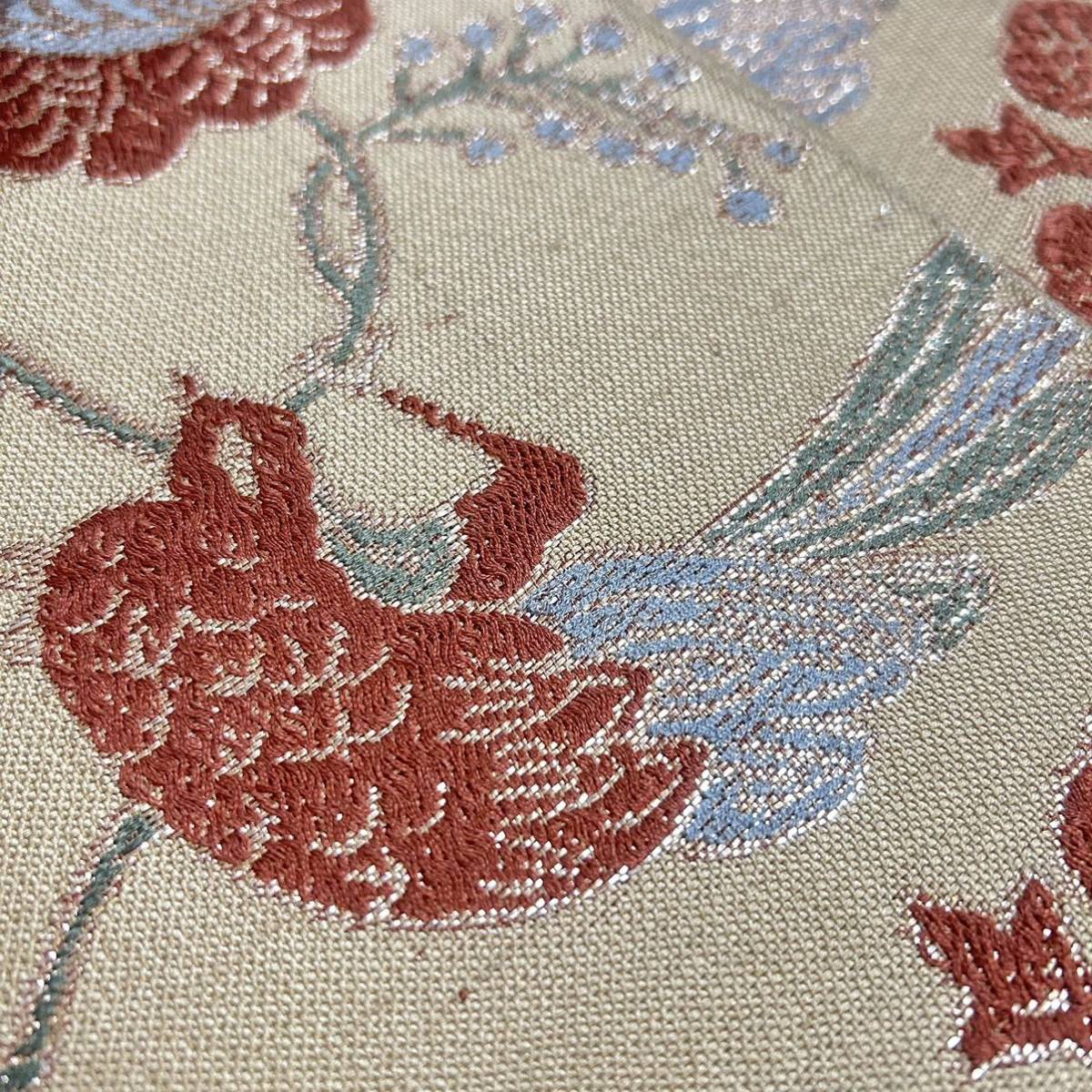 ●きもの翠● アンティーク帯 鳳凰 金糸 刺繍 袋名古屋帯 全通 正絹 紬 唐織 和装 和服 着物 #Y504の画像3