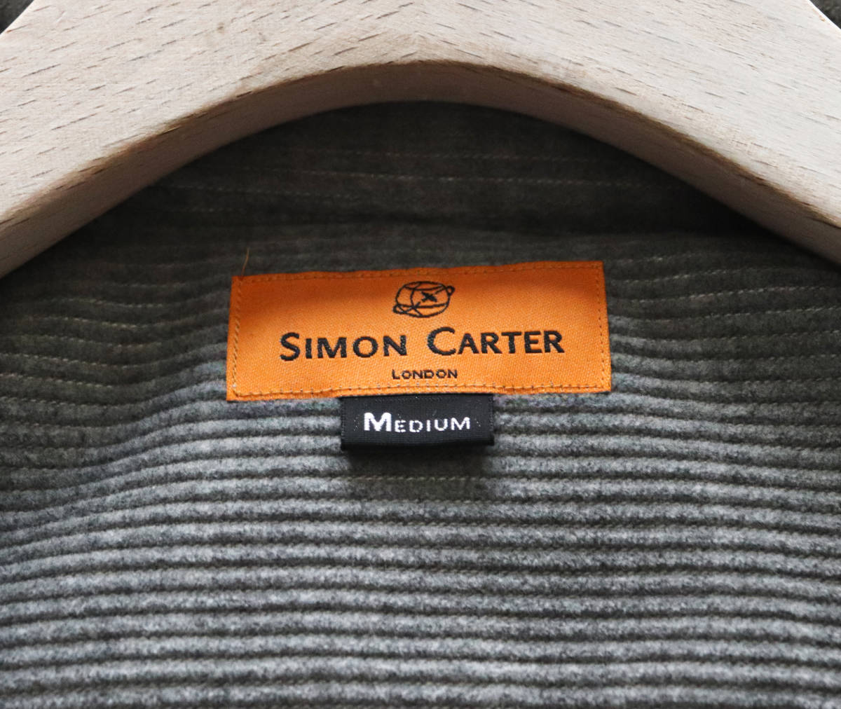 《SIMON CARTER サイモン・カーター》新品 定価20,900円 厚手 ウール混 ボタンダウン コーデュロイシャツ M A9299の画像6