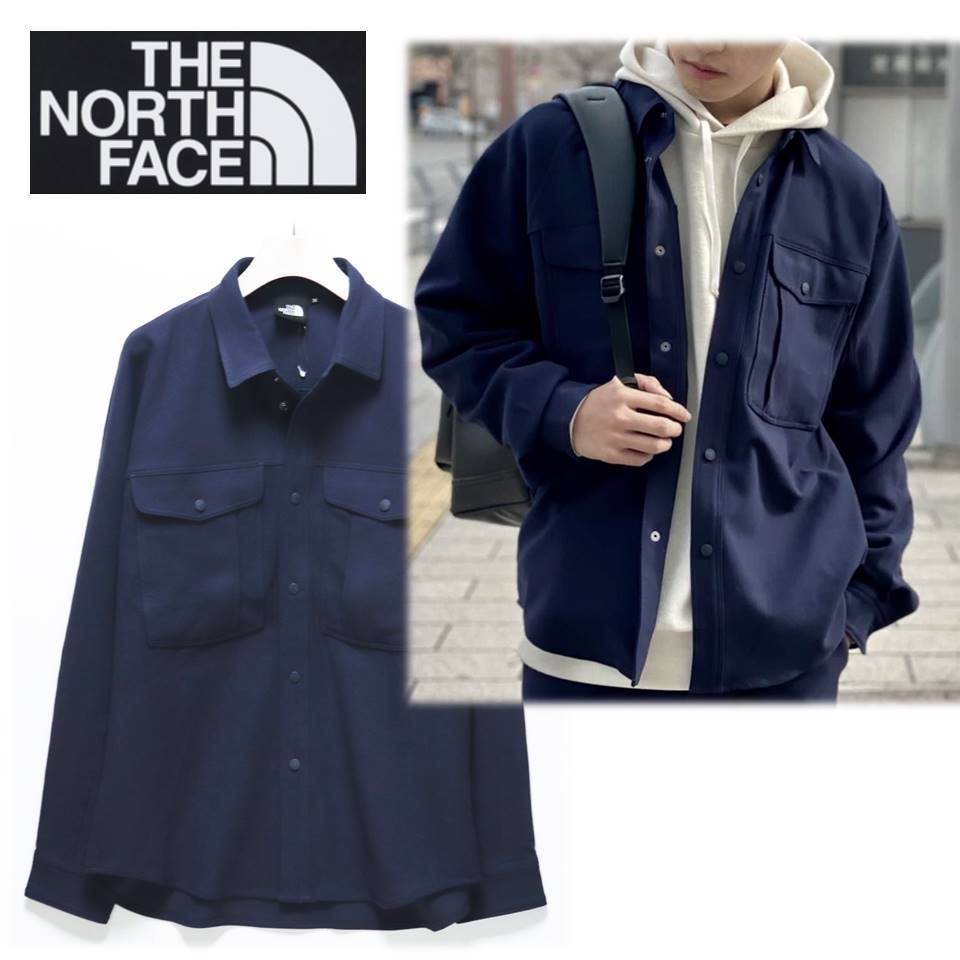 《THE NORTH FACE ザ ノースフェイス》新品 定価18,700円 厚手 多機能 ウールライク ストレッチインヨーシャツ M A9302