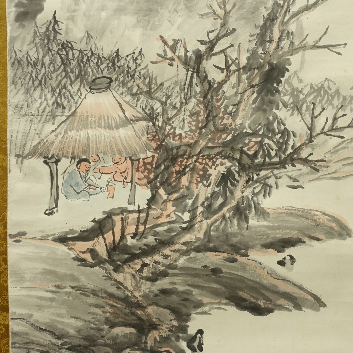 真作】喜聞◇『富岡鉄斎 中国山水画 漢詩文賛 (煮茶医俗図)』 1 真作】喜聞◇『富岡鉄斎 中国山水画 漢詩文賛 (煮茶医俗図)』 1
