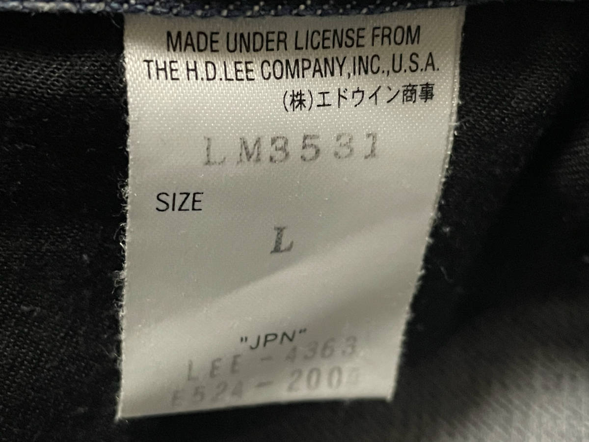Lee リー LM3531 Lサイズ（約86cm W34相当) Black Rider ライダース 廃版 日本製 フラップポケット デニムパンツ メンズ ジーンズ_画像9