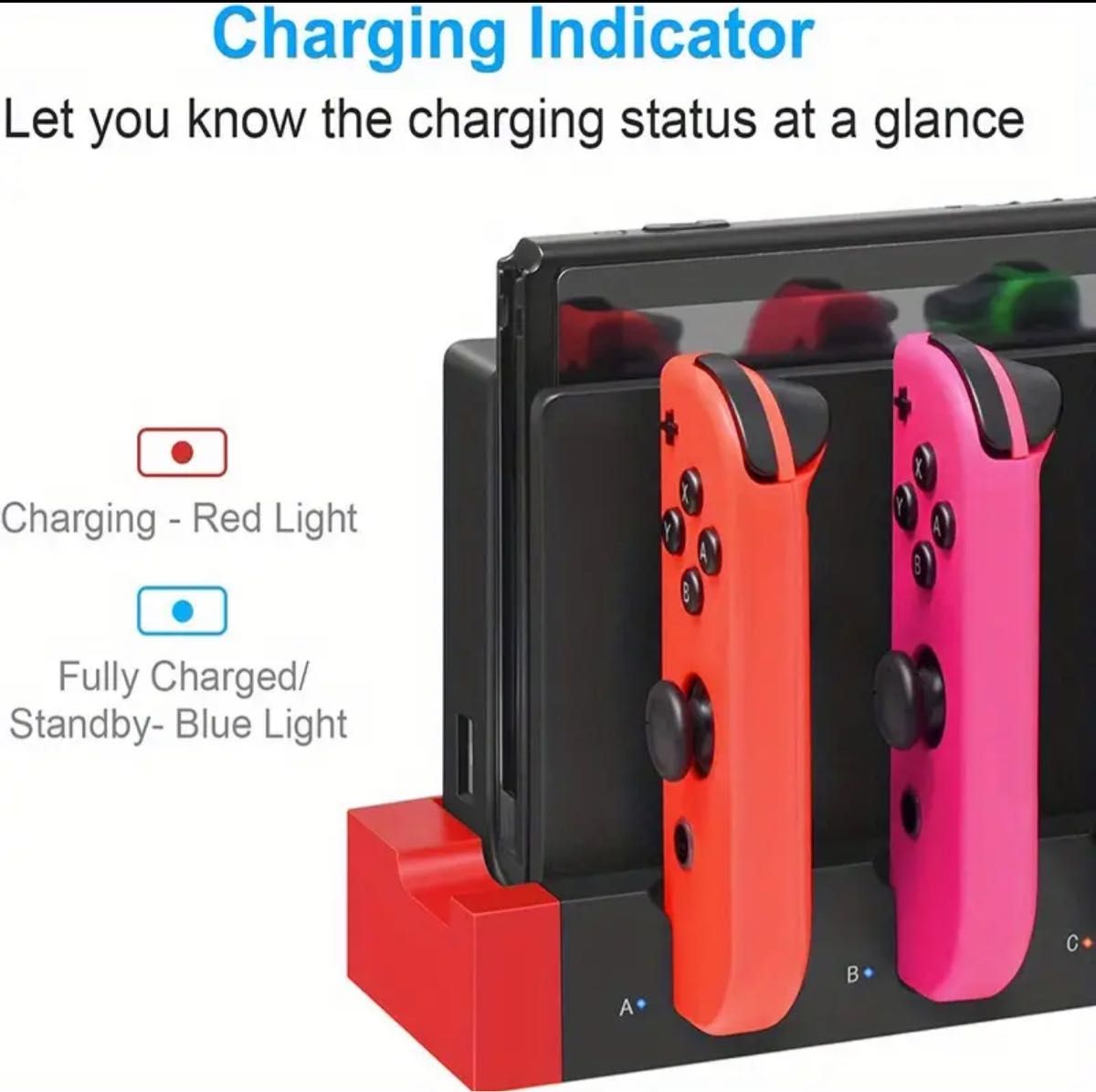 【新品】Nintendo Switch Joy-Con充電 コンパクト収納【赤】