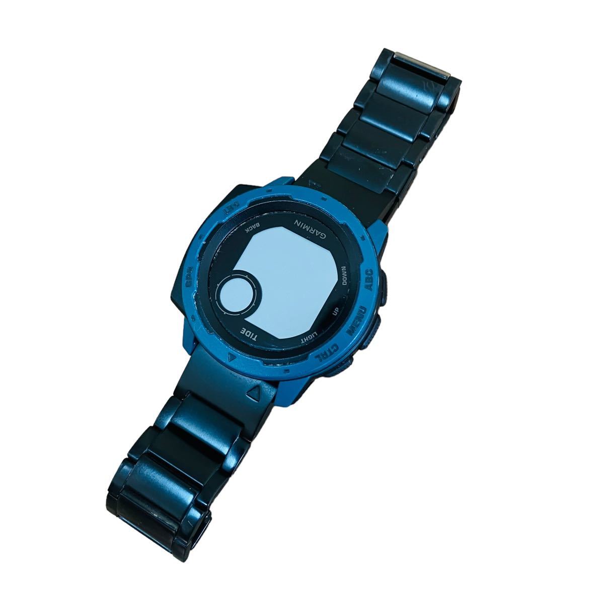 GARMIN ガーミン instinct tide アウトドアGPSウォッチ スマートウォッチ BLACK/BLUE ブラック ブルー ペアリング 腕時計 1円 1スタ _画像3