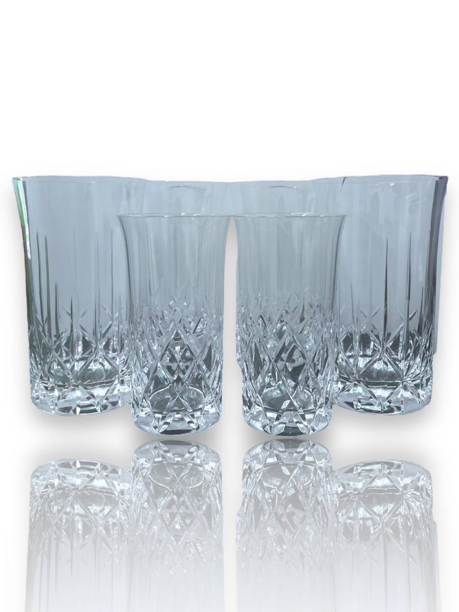 KAGAMI CRYSTAL カガミクリスタル Glass グラス ショートグラス タンブラー カットガラス 切子 古美術 伝統工芸 6点セット 箱付き_画像2